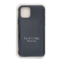 Volle pure kleur vloeibare siliconen hoes zonder logo voor iPhone 11 Pro black