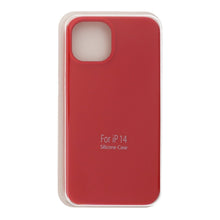 Volle Pure Kleur Vloeibare Siliconen Hoesje Zonder Logo voor iPhone 14 Rood