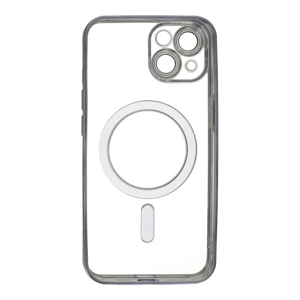 Volledig dekkende lens magnetische plating frame hoes voor iPhone 14 zwart