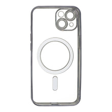 Volledig dekkende lens magnetische plating frame hoes voor iPhone 14 zwart