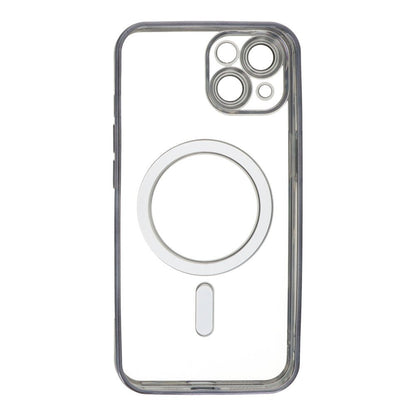 Volledig dekkende lens magnetische plating frame hoes voor iPhone 14 zwart
