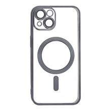 Volledig dekkende lens magnetische plating frame hoes voor iPhone 14 zwart