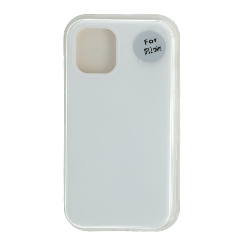 Volledig dekkende vloeibare siliconen hoes voor iPhone 12 Mini wit zonder logo