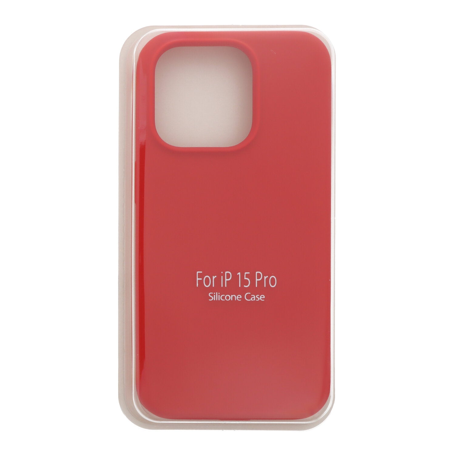 Volledig effen gekleurde vloeibare siliconen hoes zonder logo voor iPhone 15 Pro rood