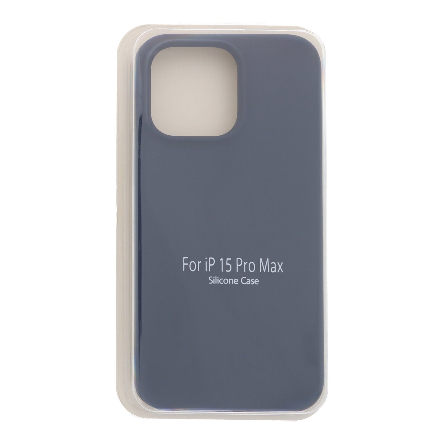 Volledig effen kleur vloeibaar siliconen hoesje zonder logo voor iPhone 15 Pro Max Midnight Blue