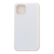 Volledig effen kleur vloeibaar siliconen hoesje zonder logo voor iPhone 15 wit