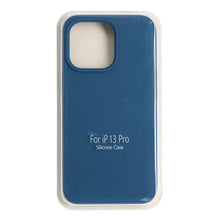 Volledig effen kleur vloeibare siliconen hoes zonder logo voor iPhone 13 Pro Blue Cobalt