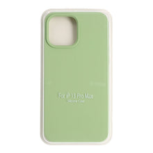 Volledig effen kleur vloeibare siliconen hoes zonder logo voor iPhone 13 Pro Max groen
