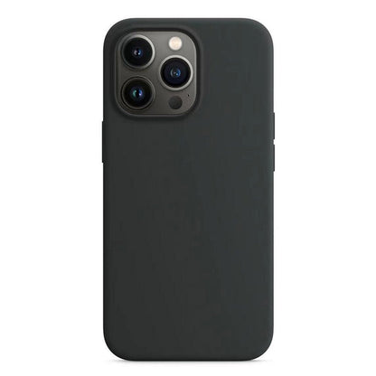 Volledig effen kleur vloeibare siliconen hoes zonder logo voor iPhone 13 Pro zwart