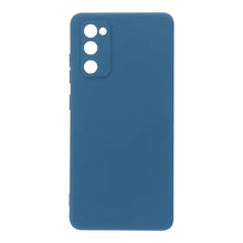 Volledig effen kleur vloeibare siliconen hoesje voor Samsung Galaxy S20 FE donkerblauw