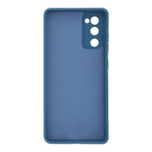 Volledig effen kleur vloeibare siliconen hoesje voor Samsung Galaxy S20 FE donkerblauw