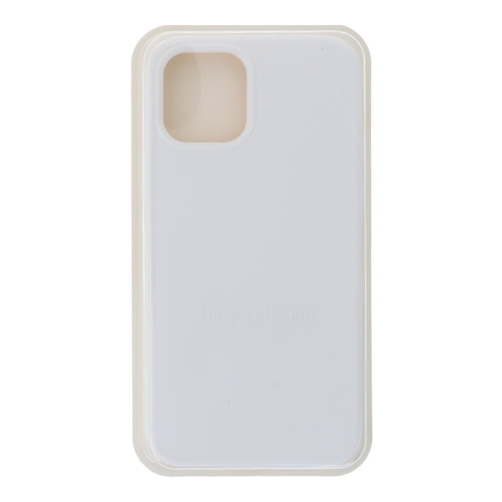 Volledig effen kleuren liquid siliconen hoesje zonder logo voor iPhone 12/12 Pro Wit