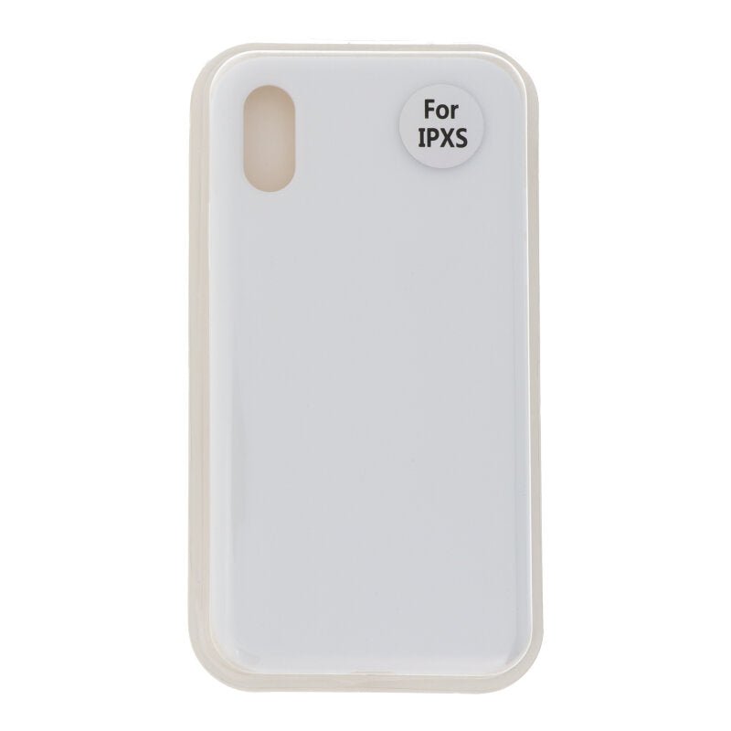 Volledig gekleurde vloeibare siliconen hoes zonder logo voor iPhone X/XS wit