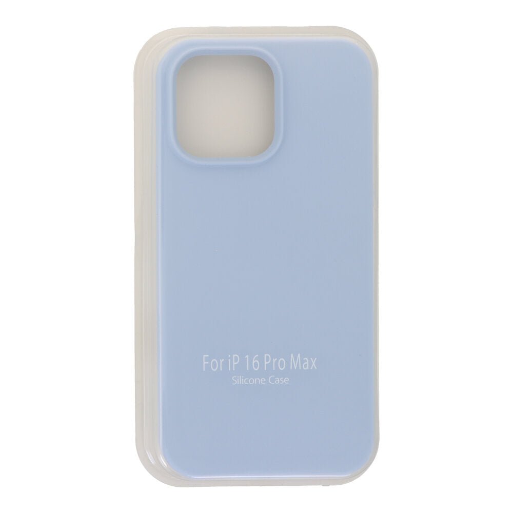Volledig heldere kleur vloeibare siliconen hoesje zonder logo voor iPhone 16 Pro Max blauw