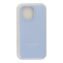 Volledig heldere kleur vloeibare siliconen hoesje zonder logo voor iPhone 16 Pro Max blauw