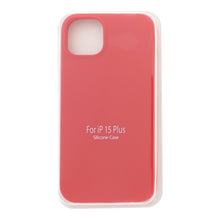 Volledig pure color liquid silicone hoes zonder logo voor iPhone 15 Plus rood