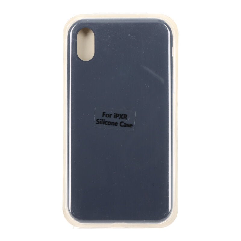 Volledig pure color liquid siliconen hoesje zonder logo voor iPhone XR Midnight Blue