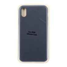 Volledig pure color liquid siliconen hoesje zonder logo voor iPhone XR Midnight Blue