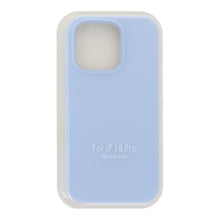 Volledig Pure Kleur Liquid Silicone Hoes Zonder Logo voor iPhone 16 Pro Azure