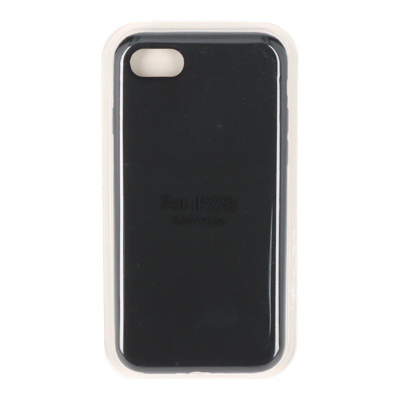 Volledig pure kleur liquid siliconen hoes zonder logo voor iPhone 7/8 zwart