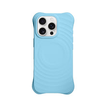Volledig pure kleur MagSafe vloeibare siliconen ripple hoesje met gepersonaliseerde zijtoets opening voor iPhone 16 Pro Blauw
