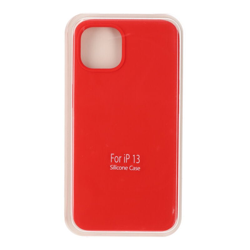 Volledig Pure Kleur Silicone Hoesje Zonder Logo voor iPhone 13 Rood