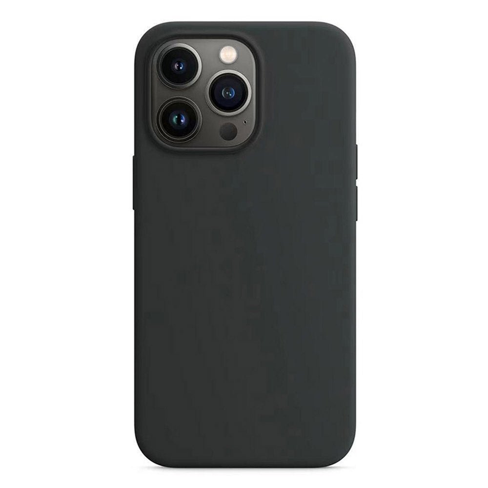 Volledig pure kleur siliconen hoes zonder logo voor iPhone 13 Pro Max zwart
