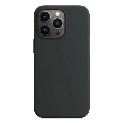 Volledig pure kleur siliconen hoes zonder logo voor iPhone 13 Pro Max zwart