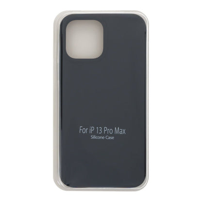 Volledig pure kleur siliconen hoes zonder logo voor iPhone 13 Pro Max zwart