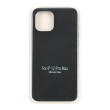 Volledig pure kleur vloeibaar siliconen hoesje zonder logo voor iPhone 12 Pro Max zwart