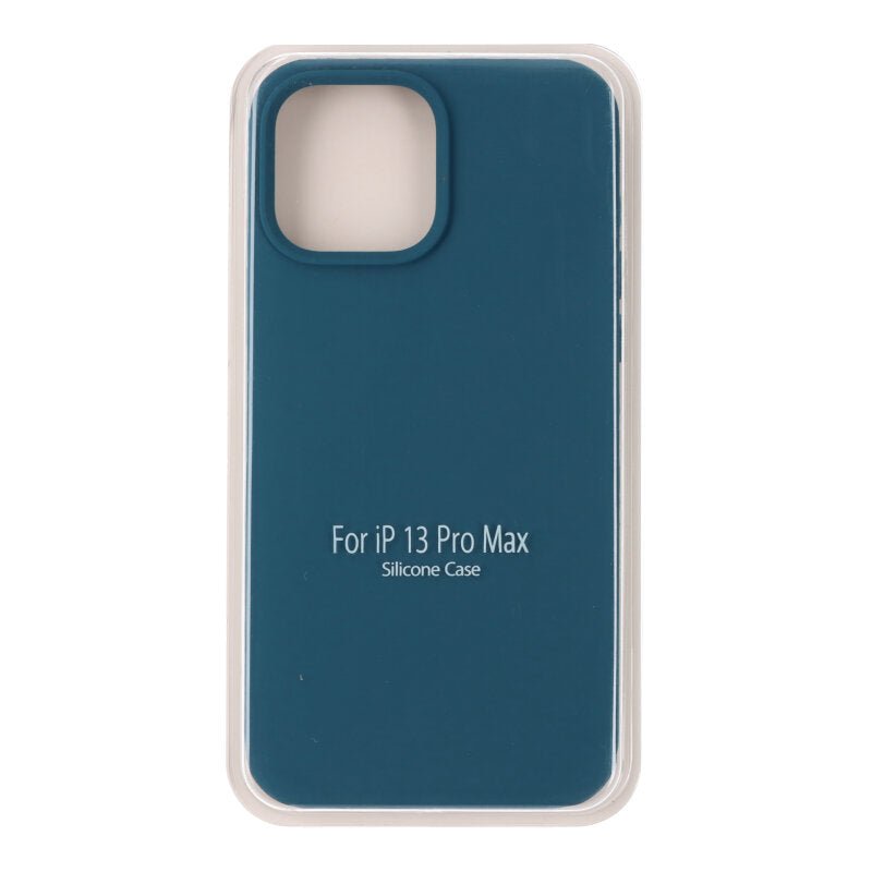 Volledig pure kleur vloeibaar siliconen hoesje zonder logo voor iPhone 13 Pro Max Kobalt blauw