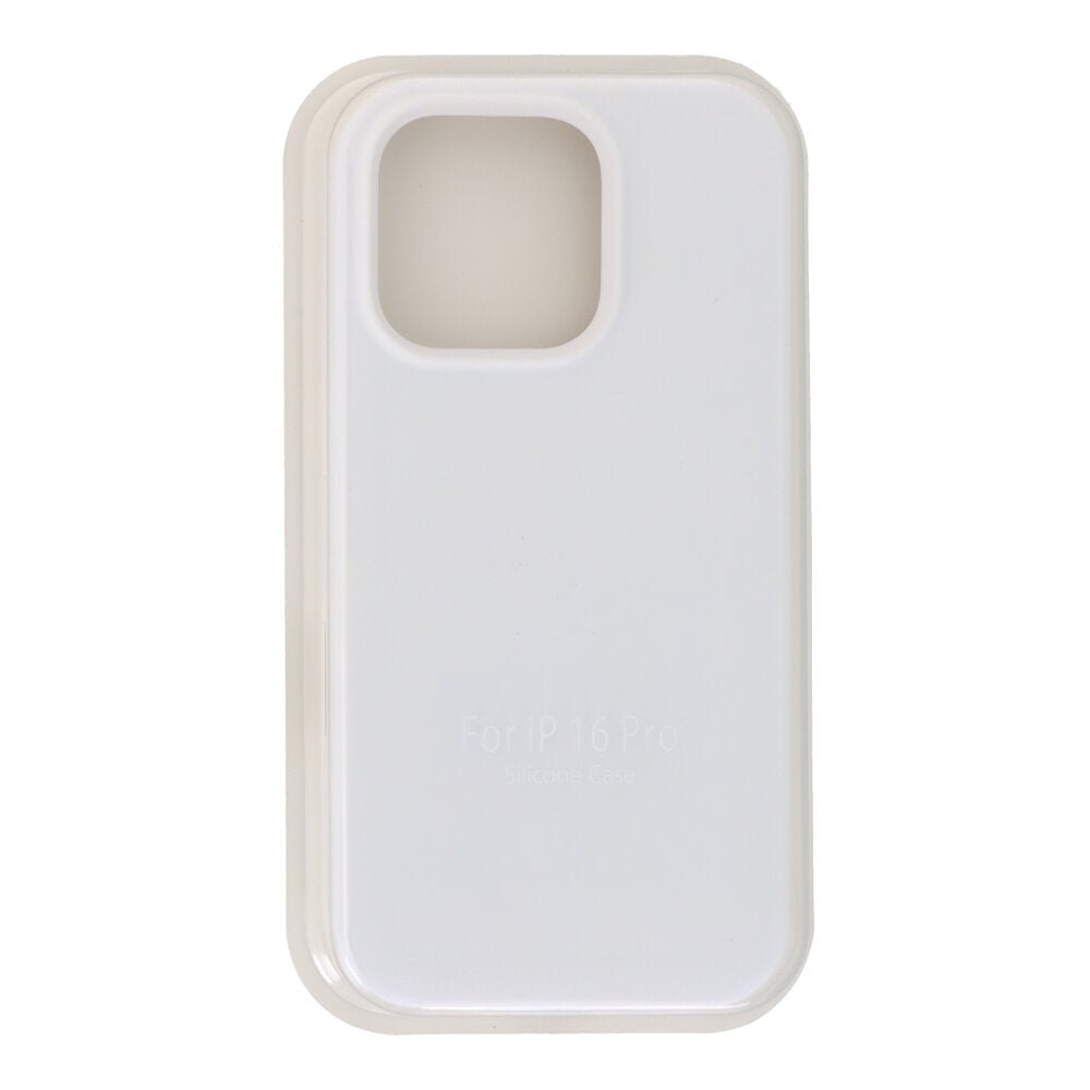 Volledig pure kleur vloeibaar siliconen hoesje zonder logo voor iPhone 16 Pro wit