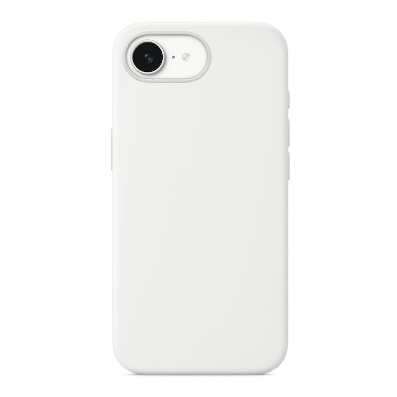 Volledig pure kleur vloeibaar siliconen hoesje zonder logo voor iPhone 16e Wit