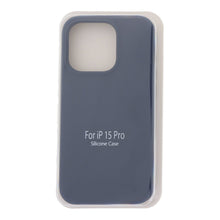 Volledig Pure Kleur Vloeibare Silicone Hoesje Zonder Logo voor iPhone 15 Pro Midnight Blue