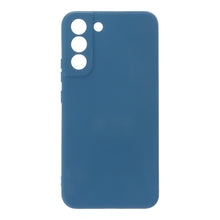 Volledig pure kleur vloeibare siliconen hoes voor Samsung Galaxy S22+ 5G donkerblauw