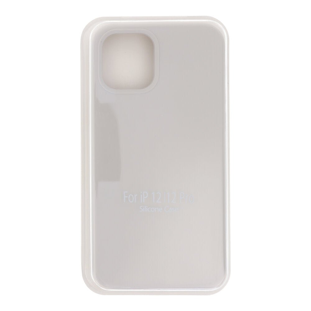 Volledig pure kleur vloeibare siliconen hoes zonder logo voor iPhone 12/12 Pro Rock Ash