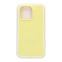 Volledig pure kleur vloeibare siliconen hoes zonder logo voor iPhone 13 Pro flash yellow