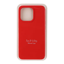 Volledig pure kleur vloeibare siliconen hoes zonder logo voor iPhone 13 Pro rood