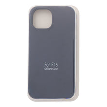 Volledig pure kleur vloeibare siliconen hoes zonder logo voor iPhone 15 Midnight Blue