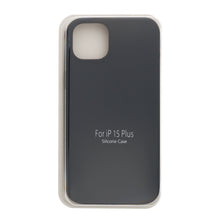 Volledig Pure Kleur Vloeibare Siliconen Hoes zonder Logo voor iPhone 15 Plus Zwart