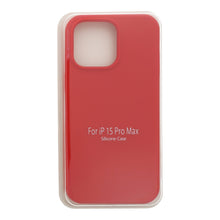 Volledig Pure Kleur Vloeibare Siliconen Hoes Zonder Logo voor iPhone 15 Pro Max Rood