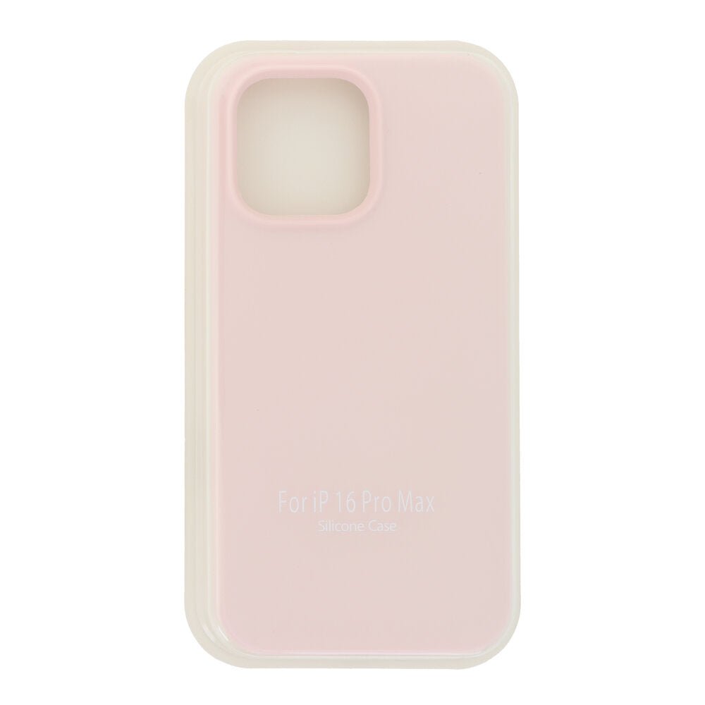 Volledig pure kleur vloeibare siliconen hoes zonder logo voor iPhone 16 Pro Max roze