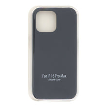 Volledig pure kleur vloeibare siliconen hoes zonder logo voor iPhone 16 Pro Max zwart