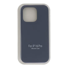 Volledig pure kleur vloeibare siliconen hoes zonder logo voor iPhone 16 Pro Midnight Blue