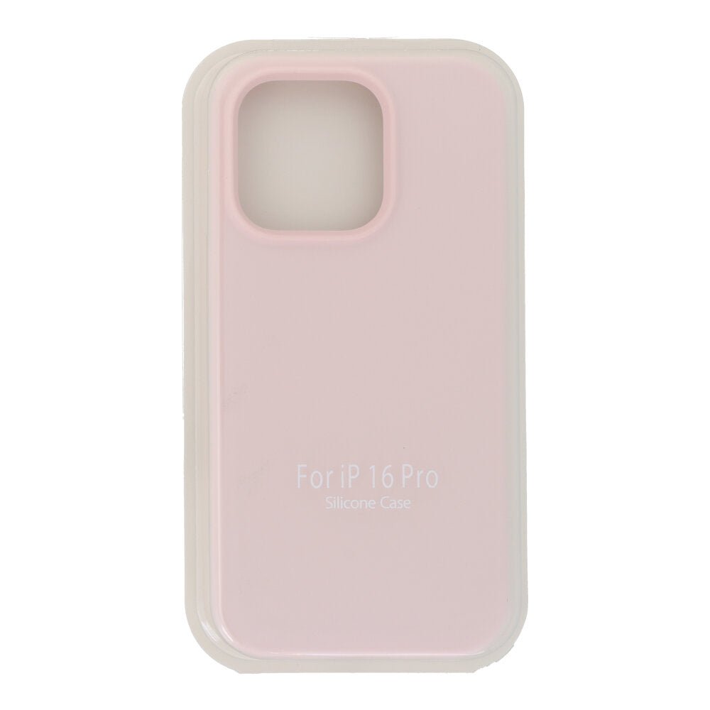 Volledig pure kleur vloeibare siliconen hoes zonder logo voor iPhone 16 Pro roze