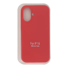 Volledig Pure Kleur Vloeibare Siliconen Hoes Zonder Logo voor iPhone 16 Rood