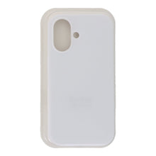 Volledig pure kleur vloeibare siliconen hoes zonder logo voor iPhone 16 wit