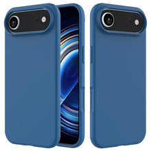 Volledig pure kleur vloeibare siliconen hoes zonder logo voor iPhone 17 Pro blauw