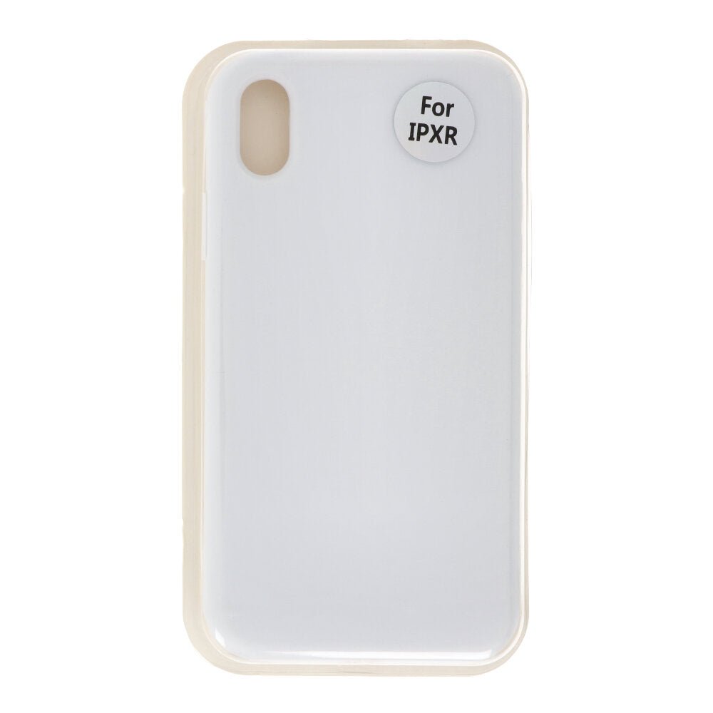 Volledig pure kleur vloeibare siliconen hoesje zonder logo voor iPhone XR wit