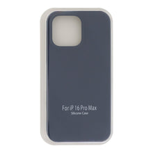 Volledig puur kleur siliconen hoesje zonder logo voor iPhone 16 Pro Max Midnight blue